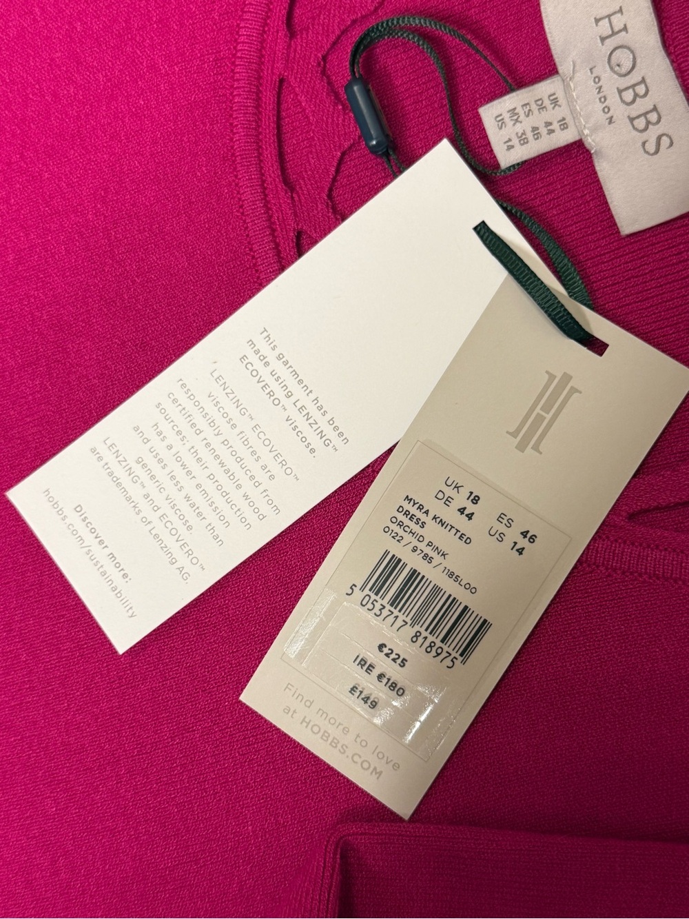 Hobbs London Myra Knitted Dress Orchid Pink NWT - Picture 10 of 10